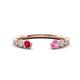 1 - Makena Ruby and Pink Sapphire Open Wedding Band 