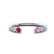 1 - Makena Ruby and Pink Sapphire Open Wedding Band 