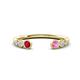 1 - Makena Ruby and Pink Sapphire Open Wedding Band 