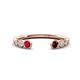 1 - Makena Ruby and Red Garnet Open Wedding Band 