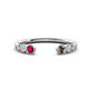 1 - Makena Ruby and Smoky Quartz Open Wedding Band 