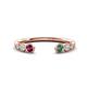 1 - Makena Rhodolite Garnet and Created Alexandrite Open Wedding Band 