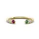 1 - Makena Rhodolite Garnet and Created Alexandrite Open Wedding Band 