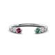 1 - Makena Rhodolite Garnet and Created Alexandrite Open Wedding Band 