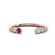 1 - Makena Rhodolite Garnet and Aquamarine Open Wedding Band 