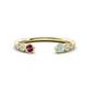 1 - Makena Rhodolite Garnet and Aquamarine Open Wedding Band 