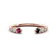 1 - Makena Rhodolite Garnet and Black Diamond Open Wedding Band 