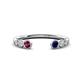 1 - Makena Rhodolite Garnet and Blue Sapphire Open Wedding Band 