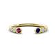 1 - Makena Rhodolite Garnet and Blue Sapphire Open Wedding Band 