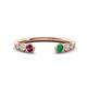 1 - Makena Rhodolite Garnet and Emerald Open Wedding Band 