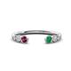 1 - Makena Rhodolite Garnet and Emerald Open Wedding Band 