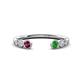 1 - Makena Rhodolite Garnet and Green Garnet Open Wedding Band 