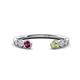 1 - Makena Rhodolite Garnet and Peridot Open Wedding Band 
