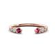 1 - Makena Rhodolite Garnet and Pink Tourmaline Open Wedding Band 