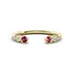 1 - Makena Rhodolite Garnet and Pink Tourmaline Open Wedding Band 