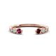 1 - Makena Rhodolite Garnet and Red Garnet Open Wedding Band 