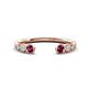 1 - Makena Rhodolite Garnet and Lab Grown Diamonds Open Wedding Band 