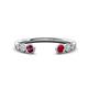 1 - Makena Rhodolite Garnet and Ruby Open Wedding Band 
