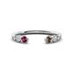 1 - Makena Rhodolite Garnet and Smoky Quartz Open Wedding Band 