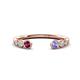 1 - Makena Rhodolite Garnet and Tanzanite Open Wedding Band 