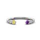 1 - Makena Yellow Sapphire and Amethyst Open Wedding Band 