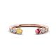 1 - Makena Yellow Sapphire and Pink Tourmaline Open Wedding Band 
