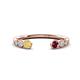 1 - Makena Yellow Sapphire and Rhodolite Garnet Open Wedding Band 