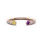 1 - Makena Yellow Diamond and Amethyst Open Wedding Band 
