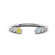 1 - Makena Yellow Diamond and Aquamarine Open Wedding Band 