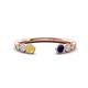 1 - Makena Yellow Diamond and Blue Sapphire Open Wedding Band 