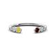 1 - Makena Yellow Diamond and Red Garnet Open Wedding Band 