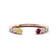 1 - Makena Yellow Diamond and Rhodolite Garnet Open Wedding Band 