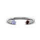 1 - Makena Tanzanite and Red Garnet Open Wedding Band 