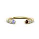 1 - Makena Tanzanite and Red Garnet Open Wedding Band 