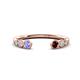 1 - Makena Tanzanite and Red Garnet Open Wedding Band 