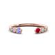 1 - Makena Tanzanite and Ruby Open Wedding Band 
