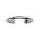 1 - Makena Tanzanite and Smoky Quartz Open Wedding Band 