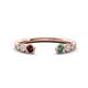 1 - Makena Red Garnet and Created Alexandrite Open Wedding Band 