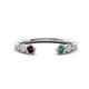 1 - Makena Red Garnet and Created Alexandrite Open Wedding Band 