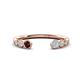 1 - Makena Red Garnet and Aquamarine Open Wedding Band 