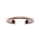 1 - Makena Red Garnet and Black Diamond Open Wedding Band 