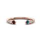 1 - Makena Red Garnet and Blue Diamond Open Wedding Band 