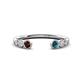 1 - Makena Red Garnet and Blue Diamond Open Wedding Band 