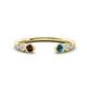 1 - Makena Red Garnet and Blue Diamond Open Wedding Band 