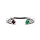1 - Makena Red Garnet and Emerald Open Wedding Band 