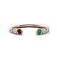 1 - Makena Red Garnet and Emerald Open Wedding Band 
