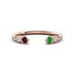 1 - Makena Red Garnet and Green Garnet Open Wedding Band 
