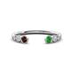1 - Makena Red Garnet and Green Garnet Open Wedding Band 