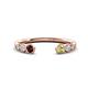 1 - Makena Red Garnet and Peridot Open Wedding Band 