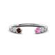 1 - Makena Red Garnet and Pink Sapphire Open Wedding Band 